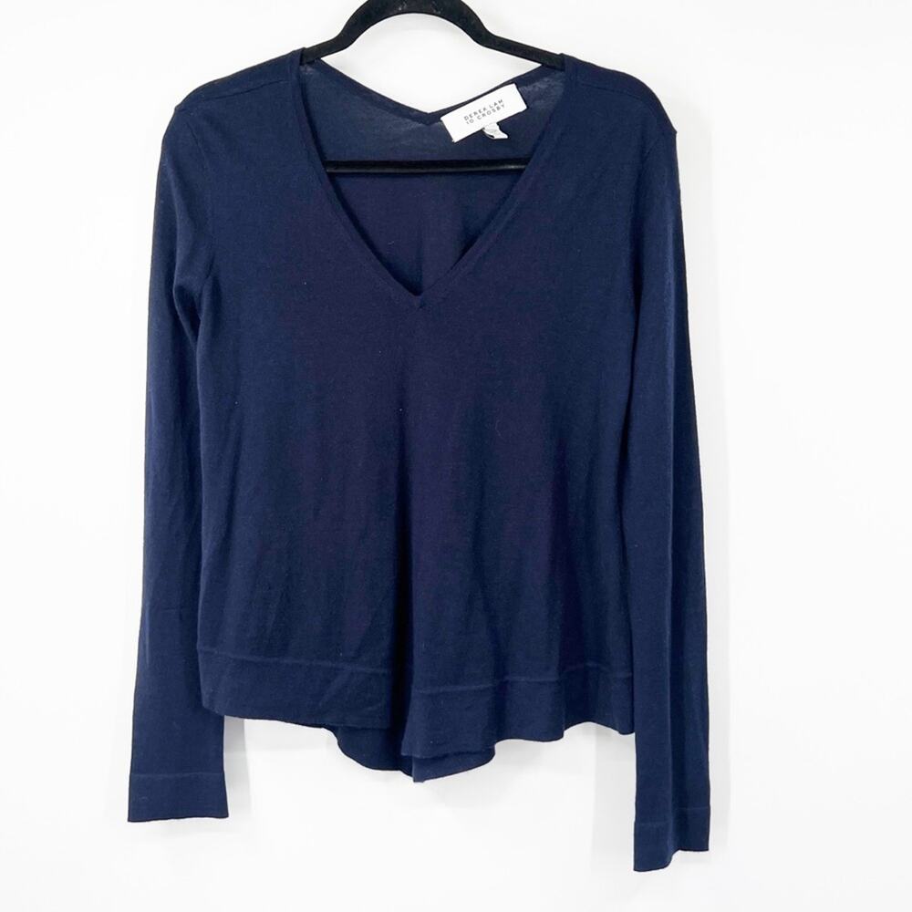 Derek Lam 10 Crosby Ventura Wool Cashmere Blend V-Neck Sweater